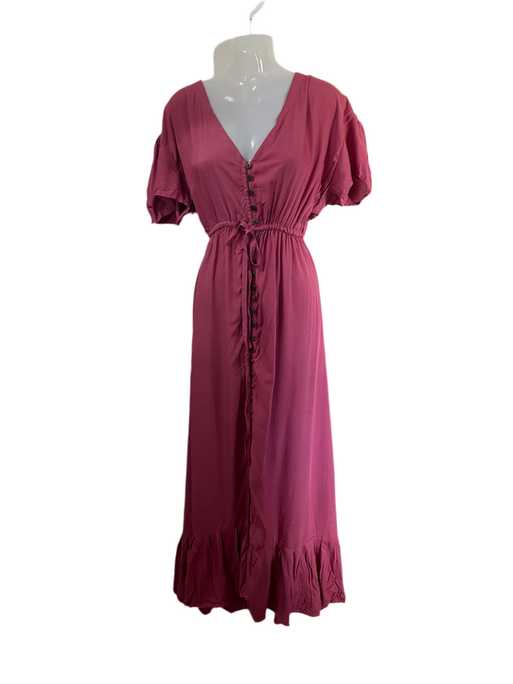 Double Island Cap Sleeve Boho Maxi-Dress