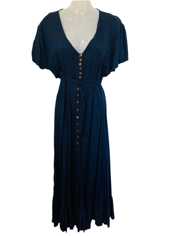 Double Island Cap Sleeve Boho Maxi-Dress