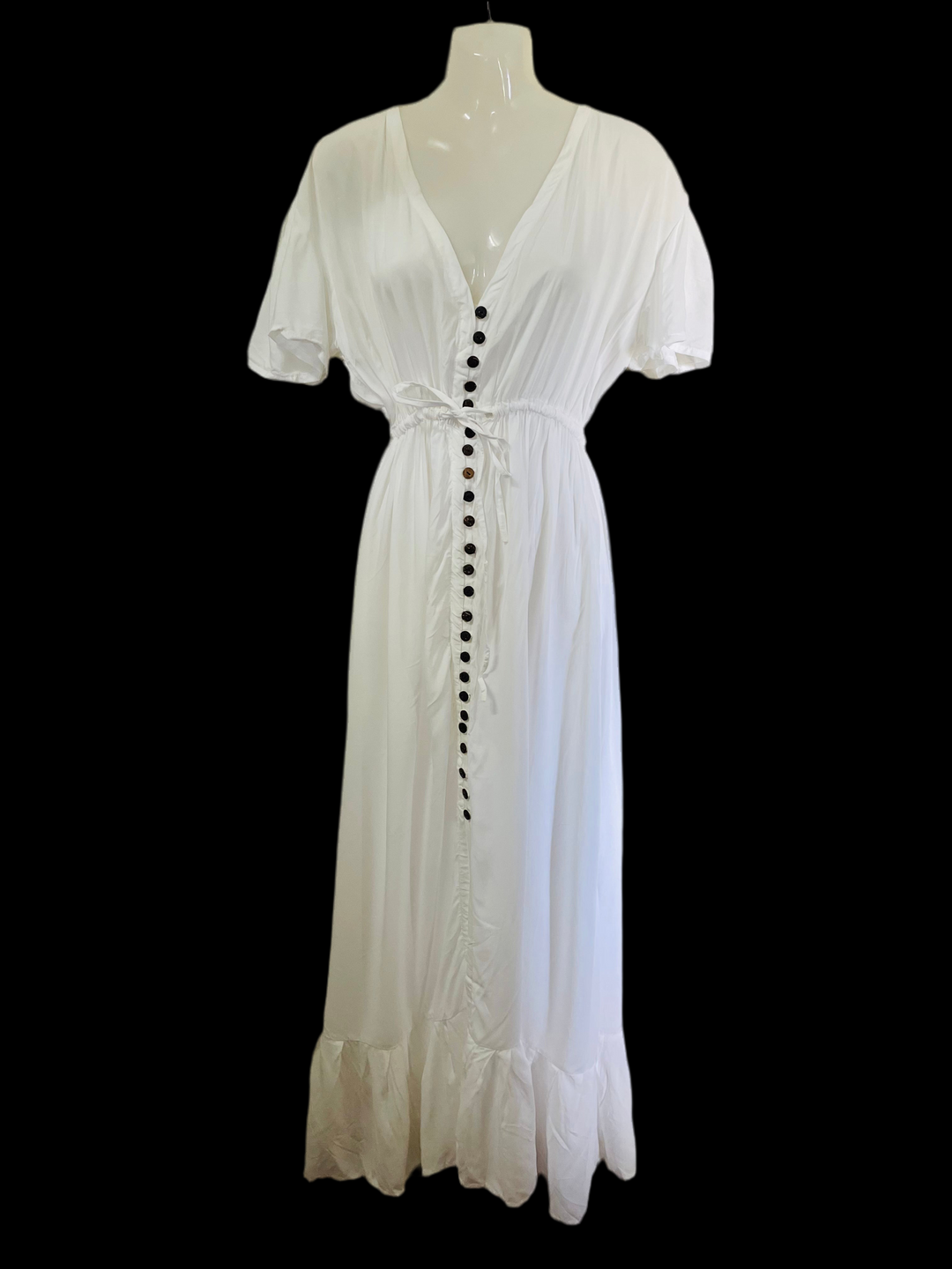 Double Island Cap Sleeve Boho Maxi-Dress