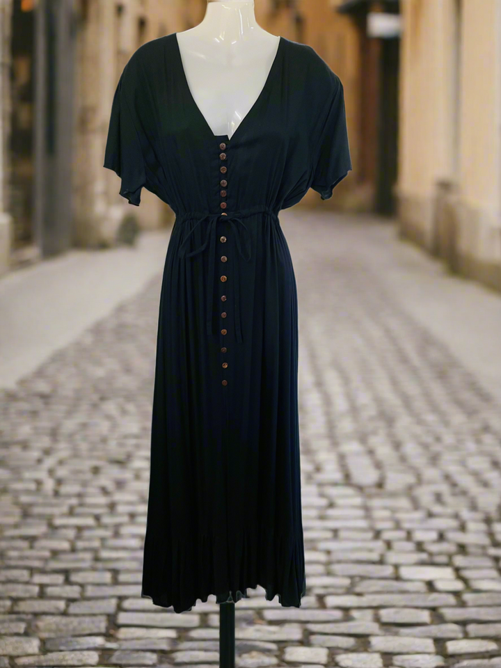 Double Island Cap Sleeve Boho Maxi-Dress
