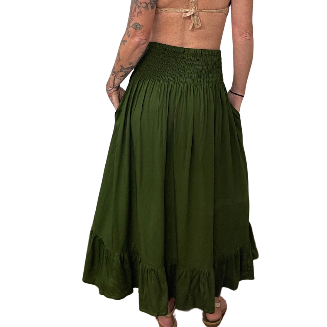 Bastion Point Button Pocket Maxi-Skirt