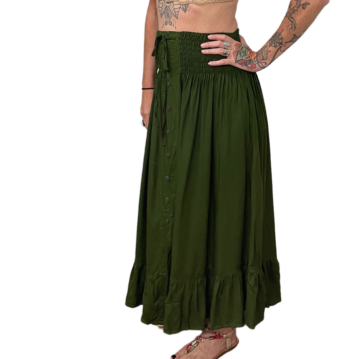 Bastion Point Button Pocket Maxi-Skirt