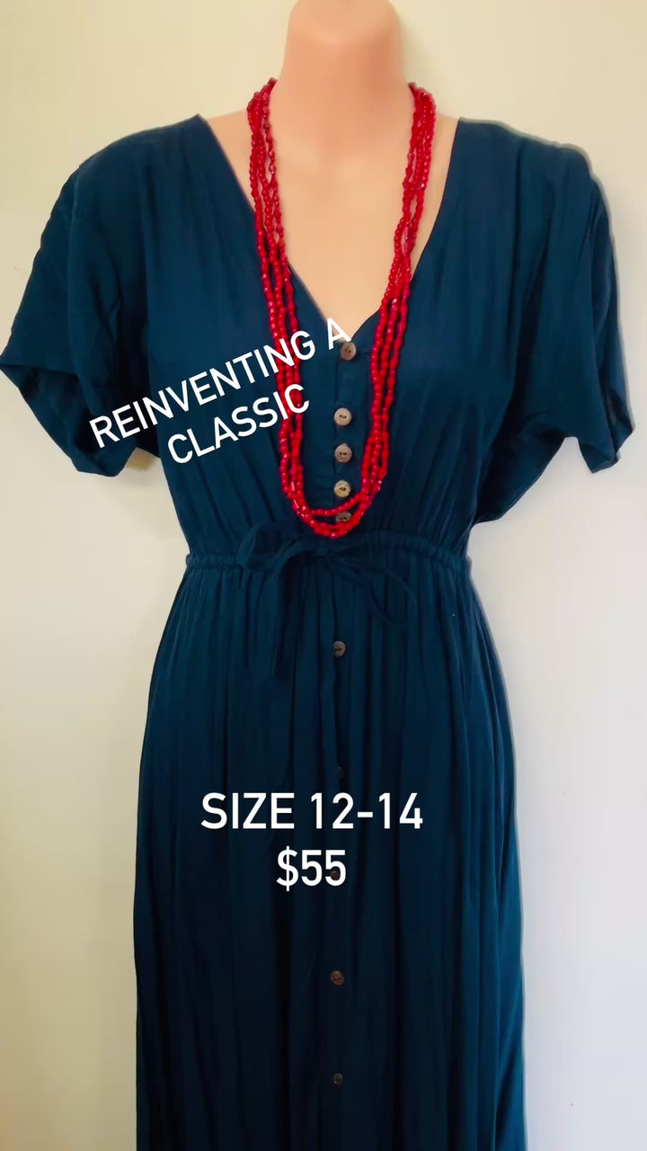 Double Island Cap Sleeve Boho Maxi-Dress
