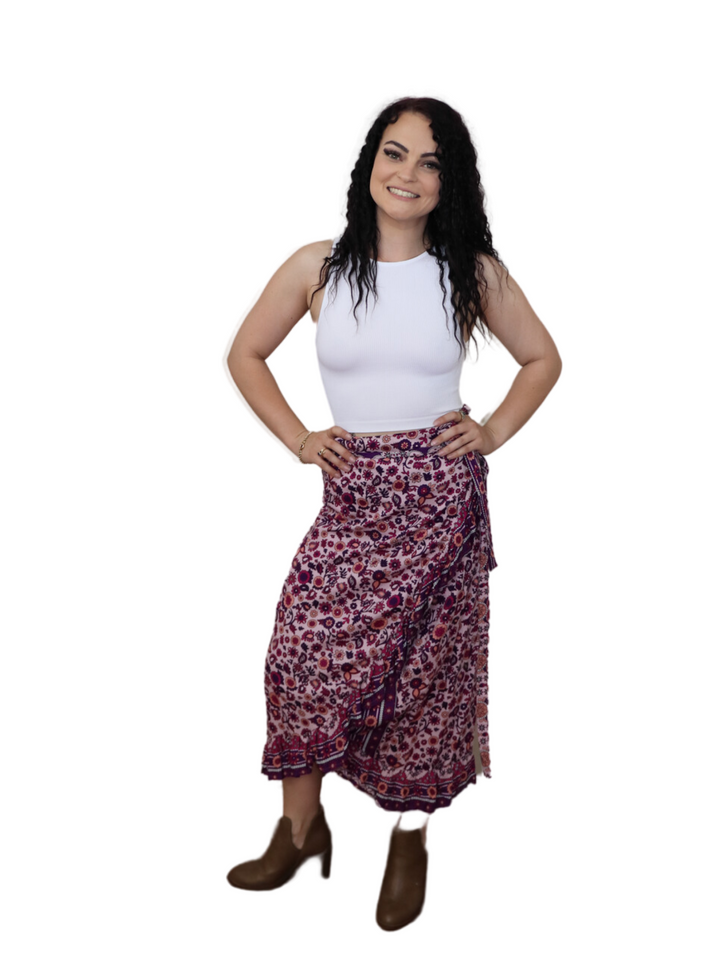 Surfers Paradise, Wrap Skirt -Midi