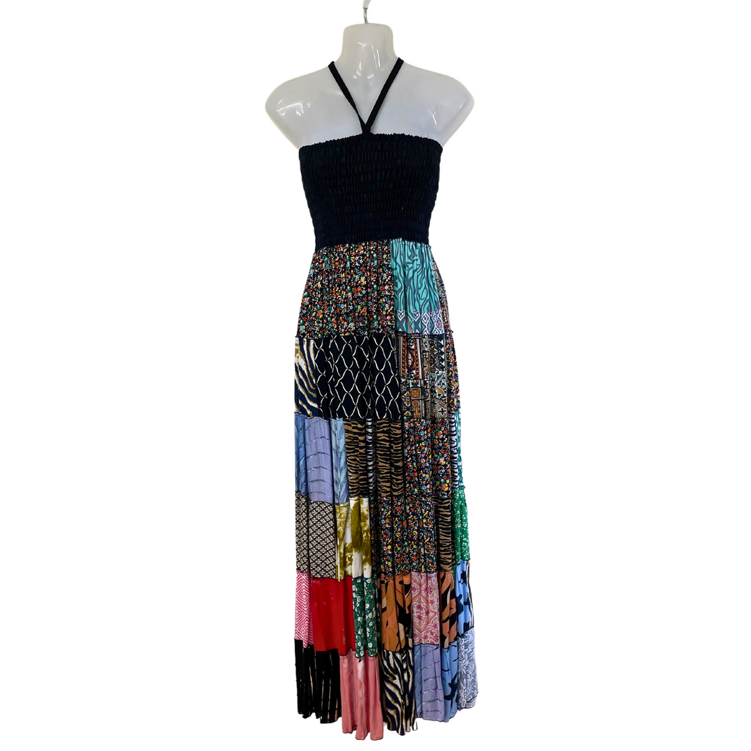 Yeppoon Beach Strapless Bandeau Patchwork Tribe Dress