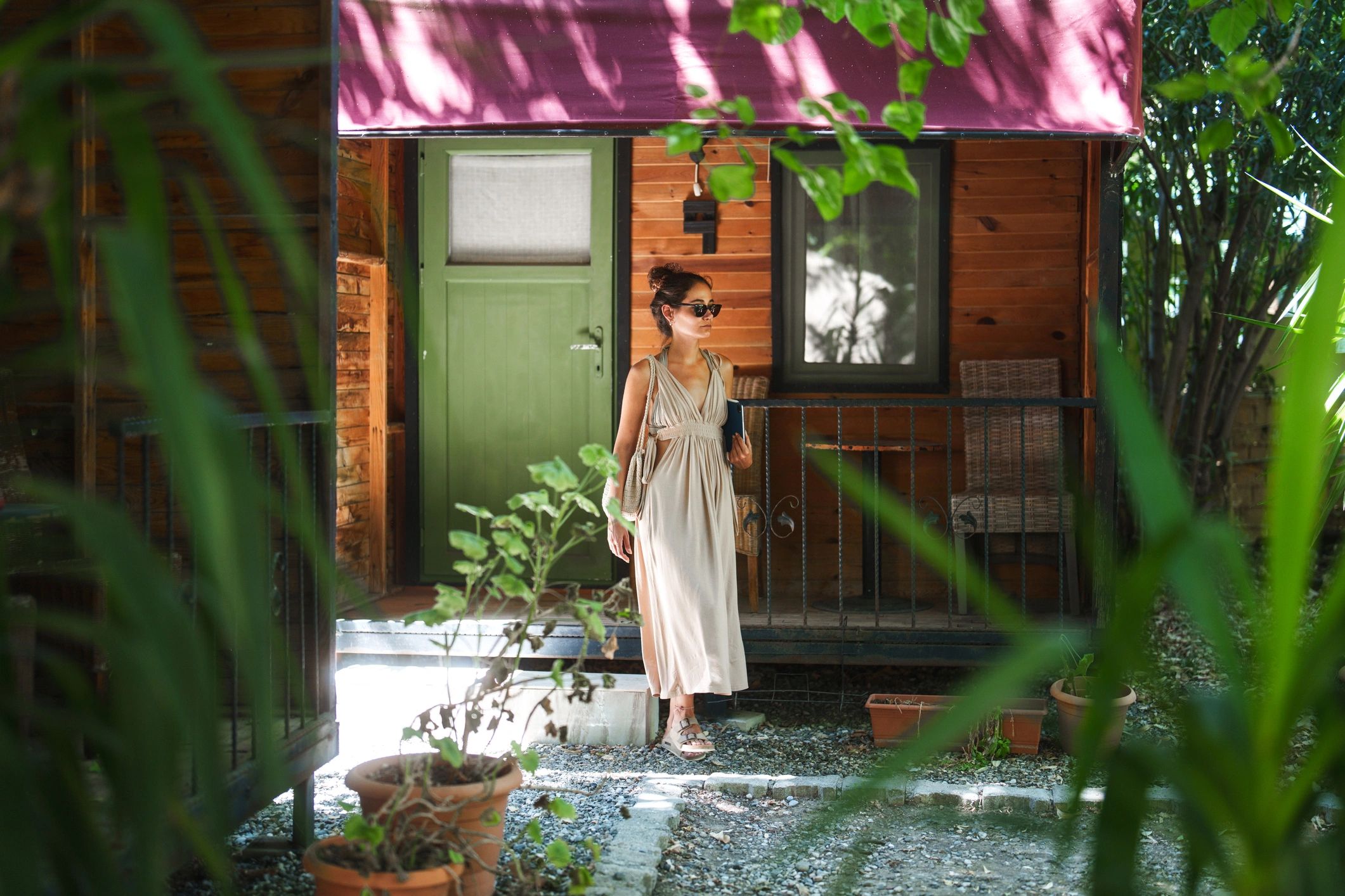 Woman wearing relaxed fashion outdoors