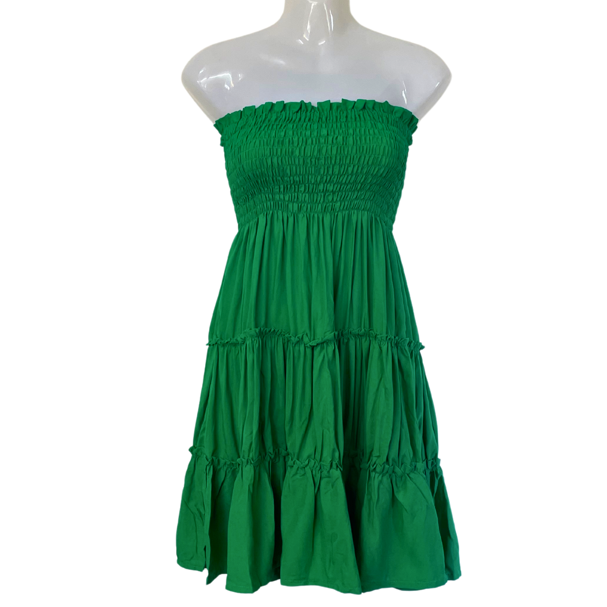 Coastal Strapless Shirred Mini Dress - Image 5